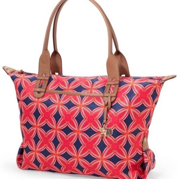 Stella & Dot How Does She Do It Tote Womens Red Blue Slouchy Bag  Hobo Colorful - Picture 1 of 11